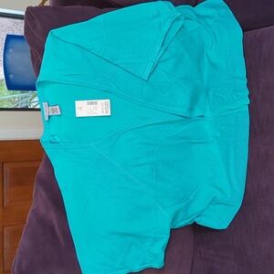 A summer lightweight turquoise sweater